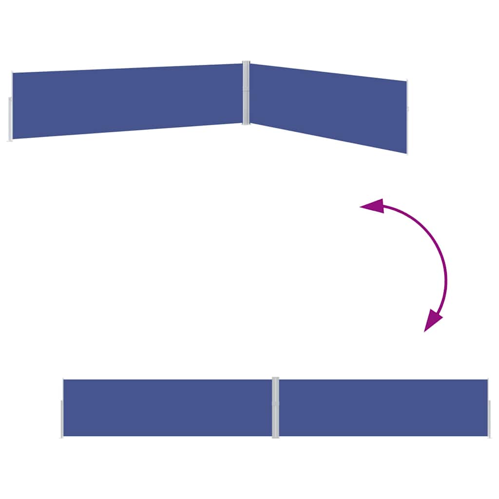 Ausziehbare Seitenmarkise 170x1200 cm Blau
