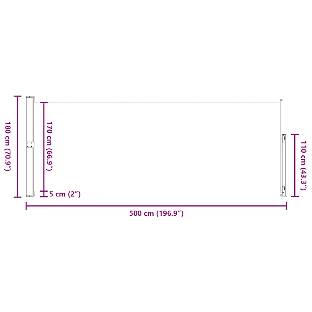 Seitenmarkise Ausziehbar 180x500 cm Blau