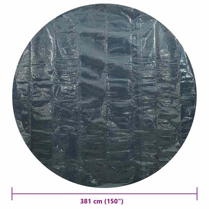 Treibende Pool-Solarplane PE 381 cm Schwarz und Blau