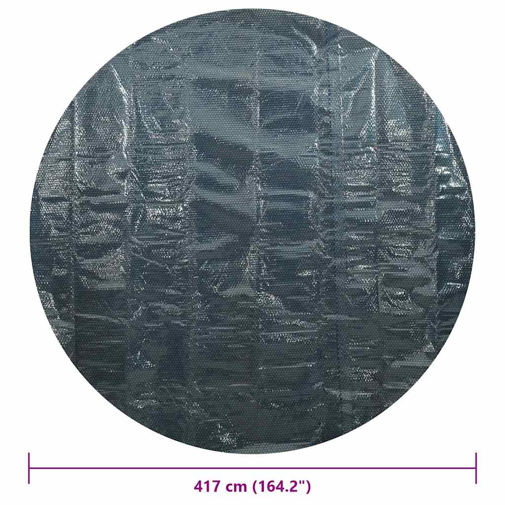 Treibende Pool-Solarplane PE 417 cm Schwarz und Blau