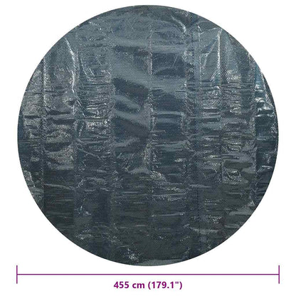 Treibende Pool-Solarplane PE 455 cm Schwarz und Blau