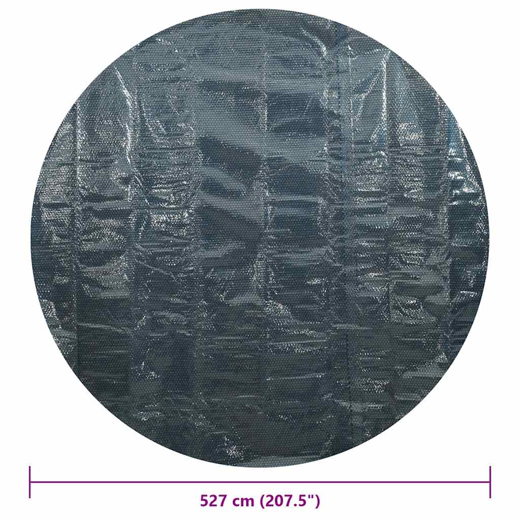 Treibende Pool-Solarplane PE 527 cm Schwarz und Blau