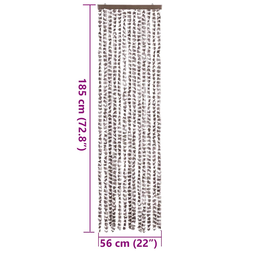Insektenschutz-Vorhang Taupe und Weiß 56x185 cm Chenille