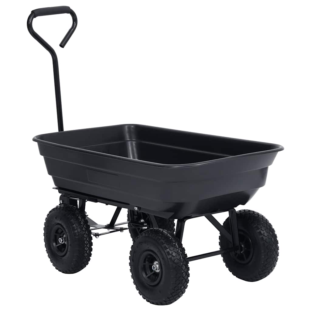 Garten-Kippwagen 300 kg 75 L Schwarz
