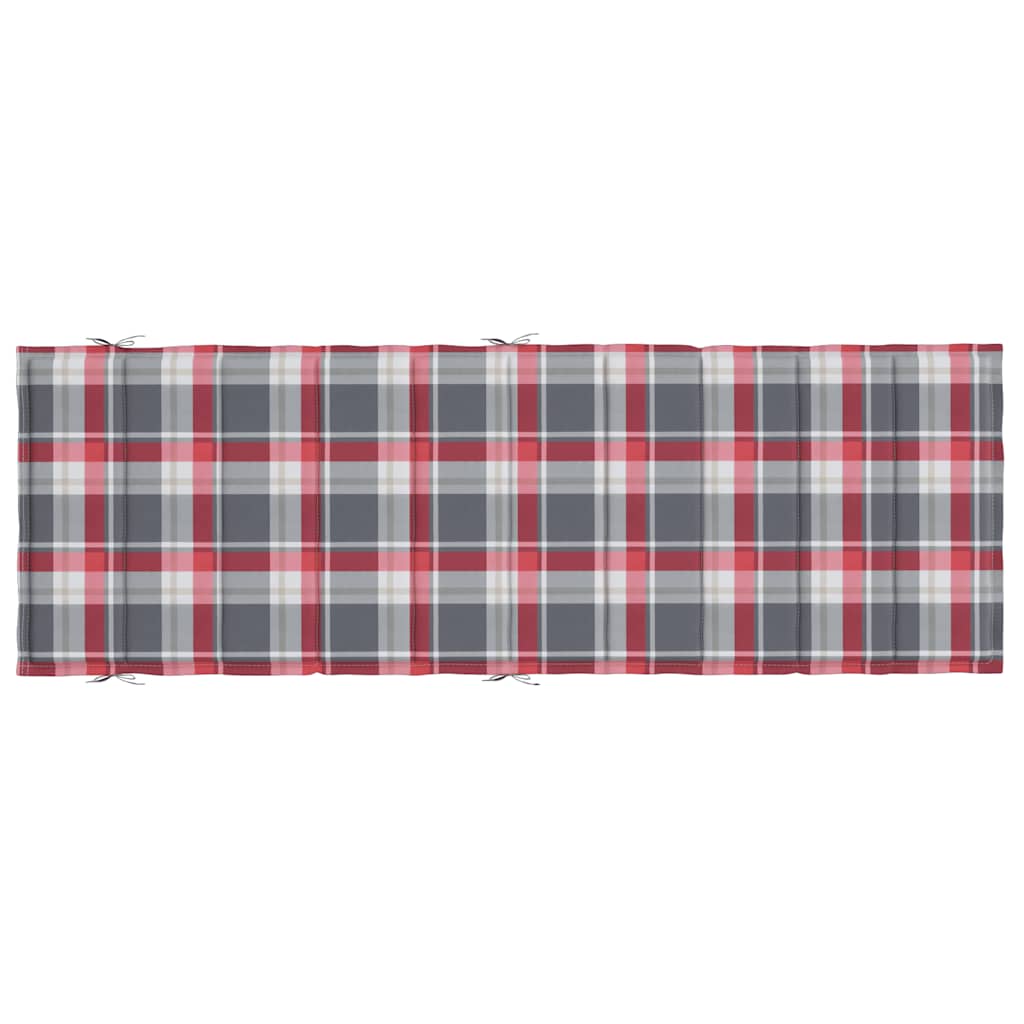 Sonnenliegen-Auflage Rot Karomuster 186x58x4 cm Oxford-Gewebe