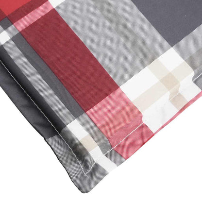 Sonnenliegen-Auflage Rot Karomuster 186x58x4 cm Oxford-Gewebe