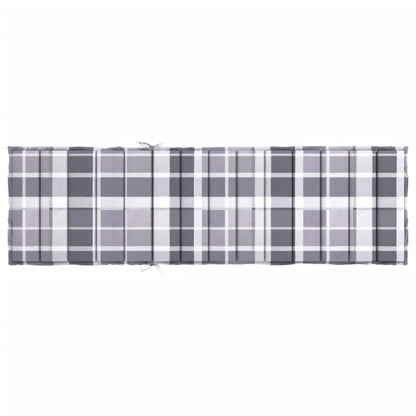 Sonnenliegen-Auflage Grau Karomuster 200x60x3 cm Oxford-Gewebe