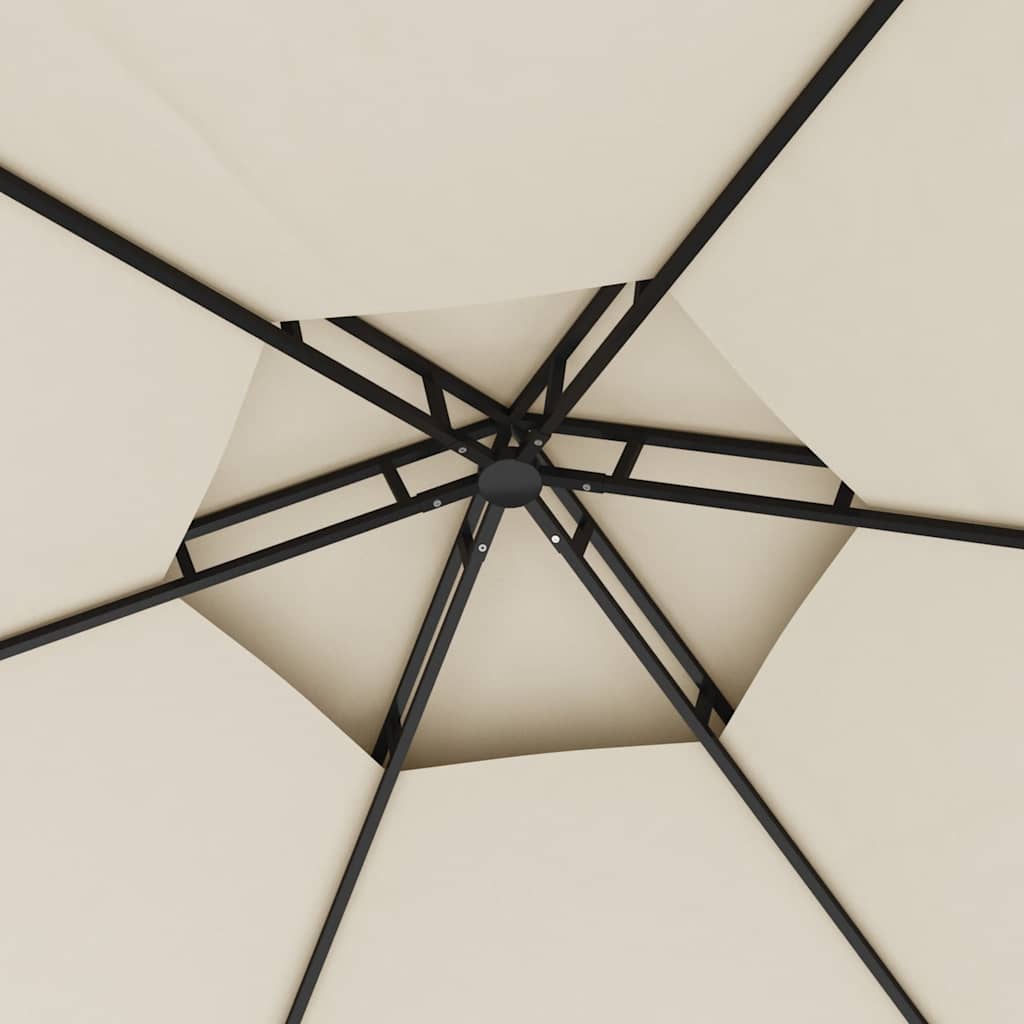 Pavillon mit Seitenwänden 3,1x2,7 m Creme