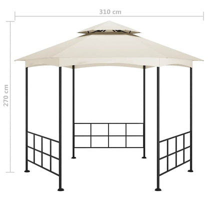 Pavillon mit Seitenwänden 3,1x2,7 m Creme