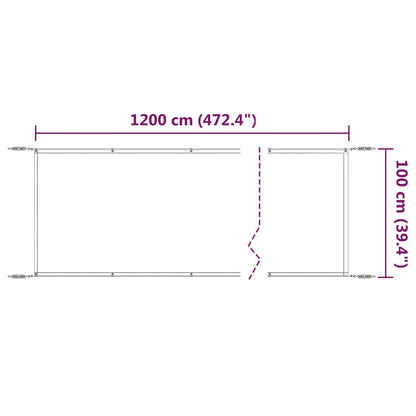 Senkrechtmarkise Beige 100x1200 cm Oxford-Gewebe