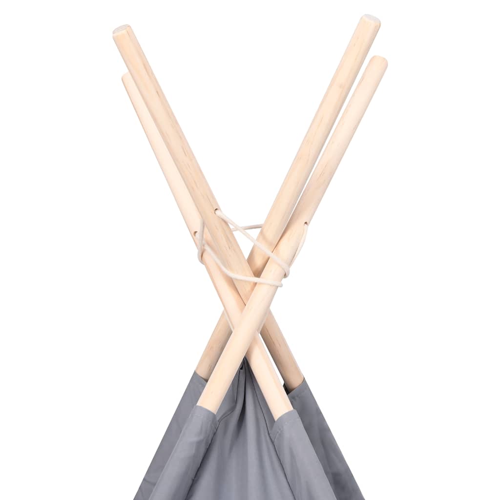 Kinder Tipi-Zelt mit Tasche Pfirsichhaut Grau 120x120x150 cm