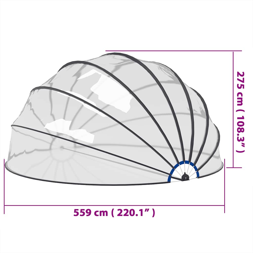Pool-Kuppel 559x275 cm
