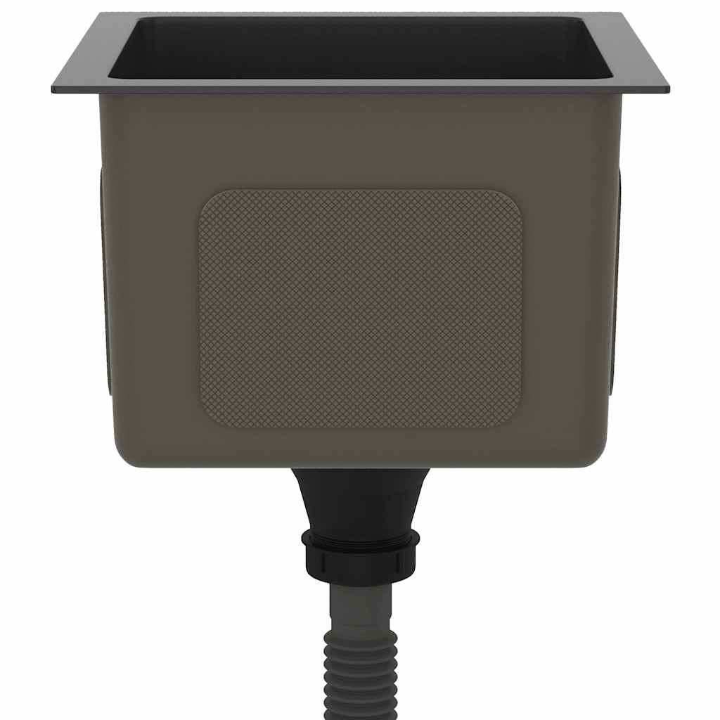 Handgemachte Einbauspüle Schwarz Edelstahl