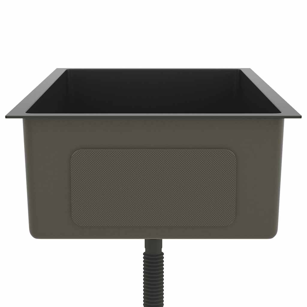 Handgemachte Einbauspüle Schwarz Edelstahl