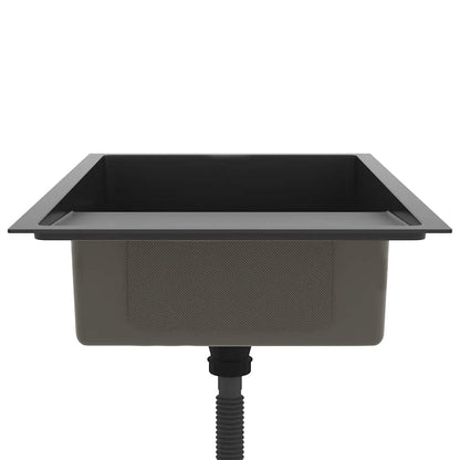 Handgemachte Einbauspüle Schwarz Edelstahl