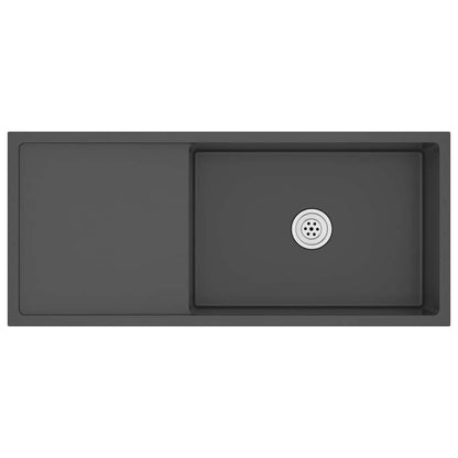 Handgemachte Einbauspüle Schwarz Edelstahl