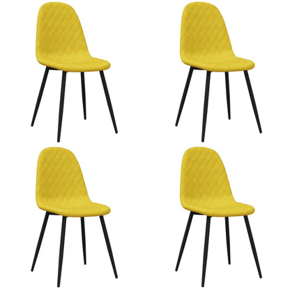 Esszimmerstühle 4 Stk. Senfgelb Samt