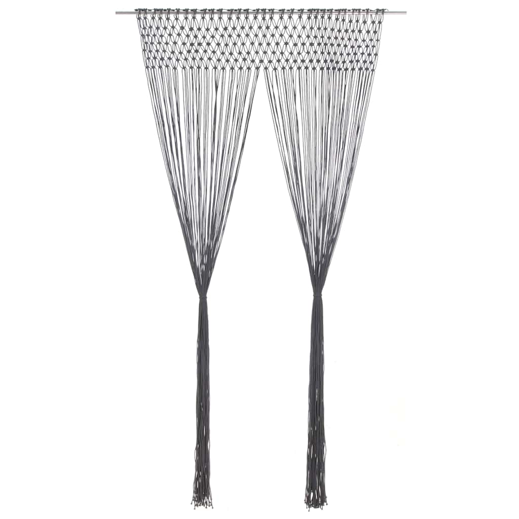 Makramee Vorhang Anthrazit 140x240 cm Baumwolle