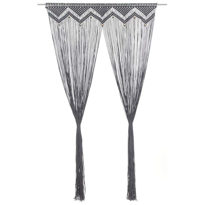 Makramee Vorhang Anthrazit 140x240 cm Baumwolle