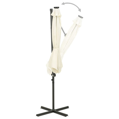 Ampelschirm mit LED-Beleuchtung 300 cm Sandweiß