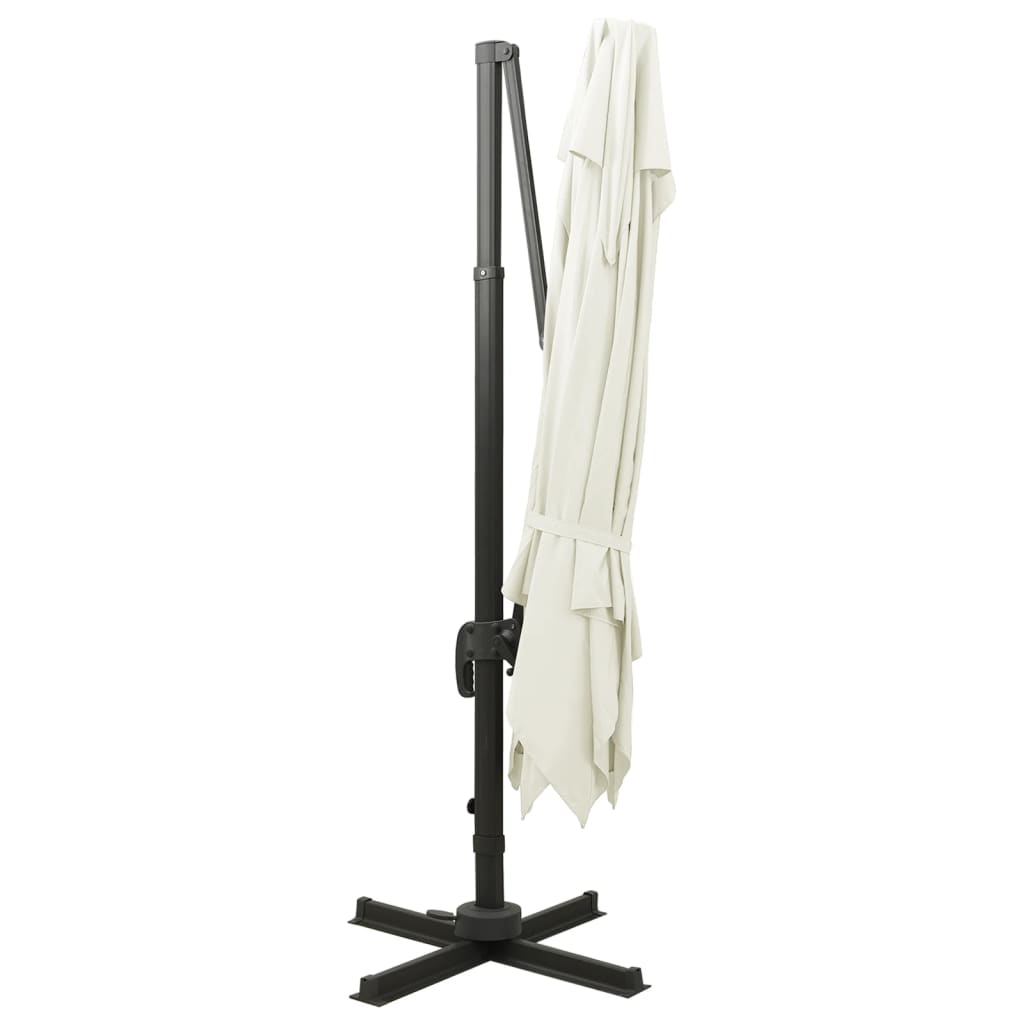 Ampelschirm mit Doppeldach 300 x 300 cm Sand