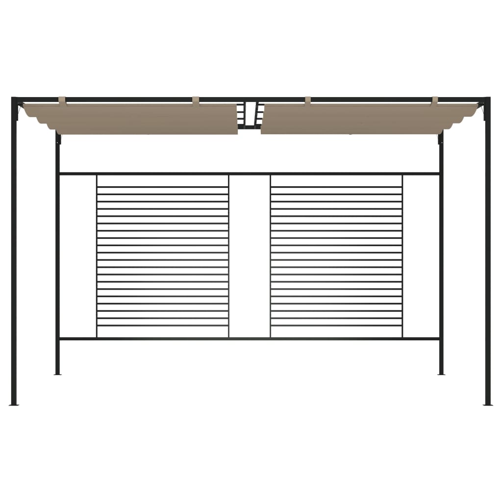 Pavillon mit Ausziehbarem Dach 3x4x2,3 m Taupe 180 g/m²