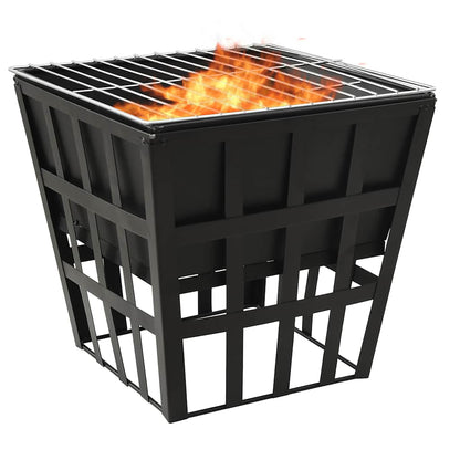 2-in-1 Feuerstelle und Grill 34x34x48 cm Stahl