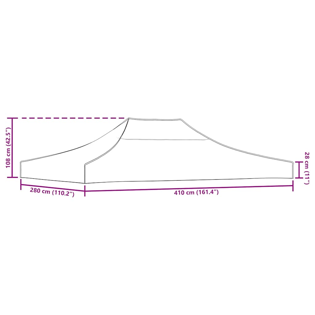 Partyzelt-Dach 4x3 m Grün 270 g/m²