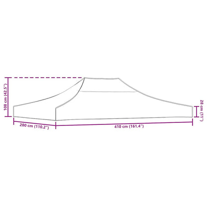 Partyzelt-Dach 4x3 m Taupe 270 g/m²