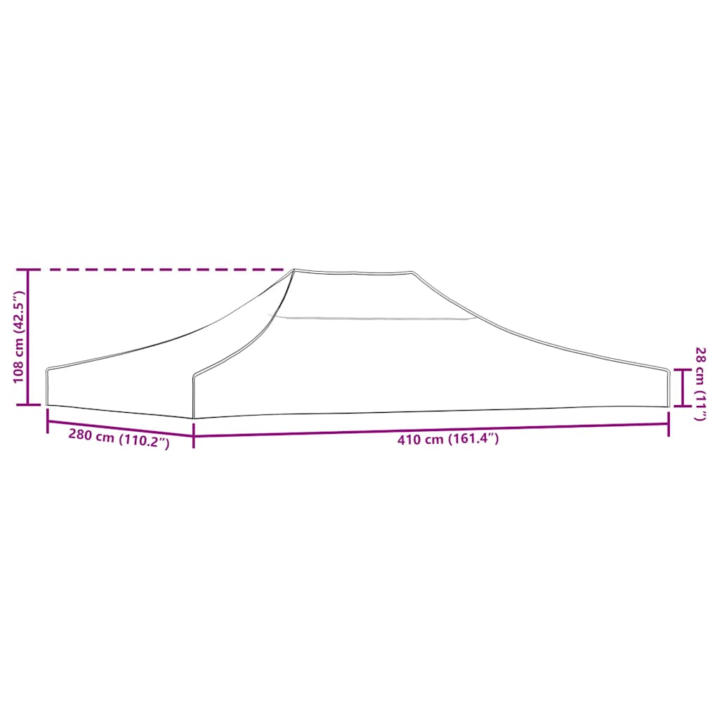 Partyzelt-Dach 4x3 m Terrakotta-Rot 270 g/m²