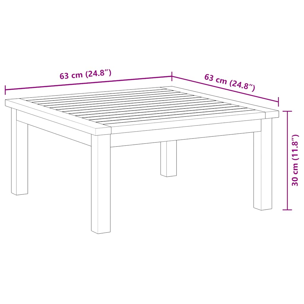 Garten-Beistelltisch 63x63x30 cm Akazie Massivholz