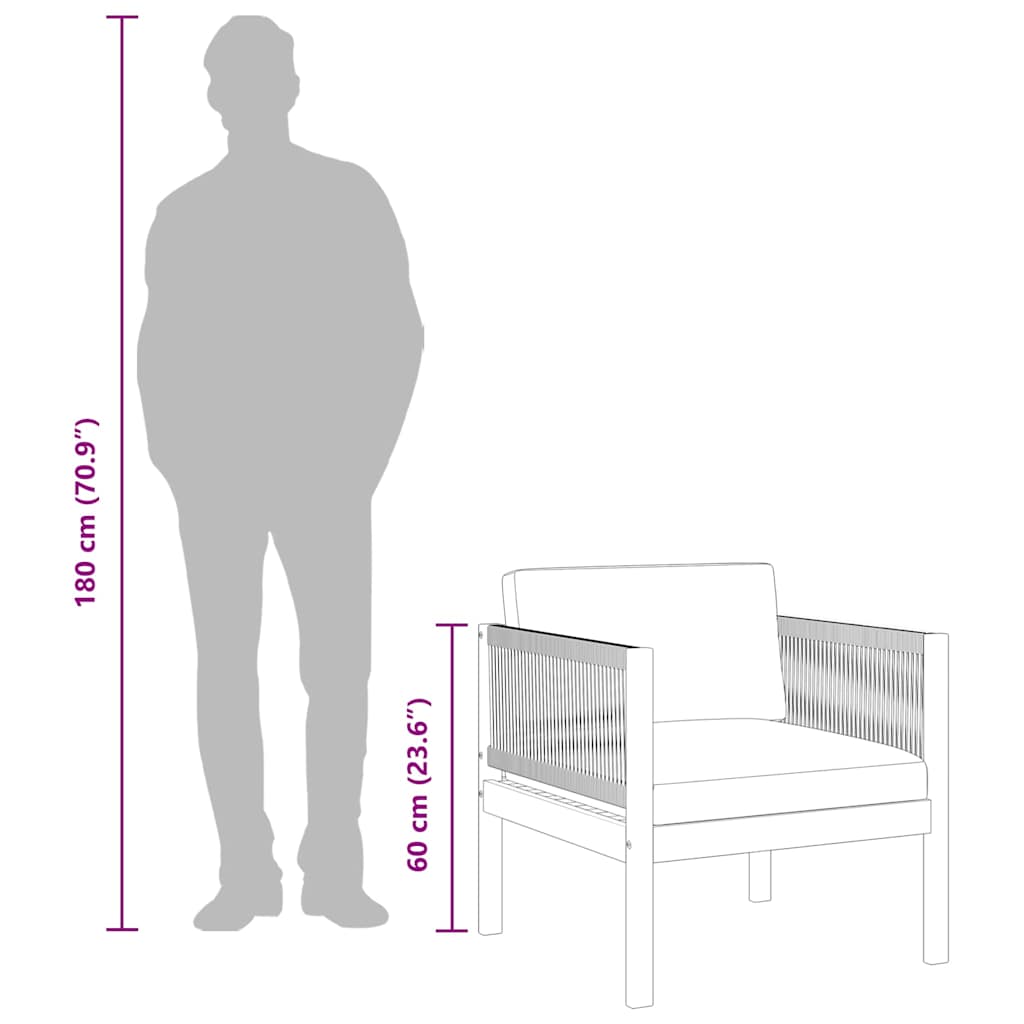 Gartenstuhl mit Kissen Akazie Massivholz