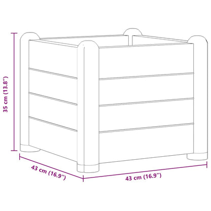 Garten-Hochbeet PP Weiß 43x43x35 cm