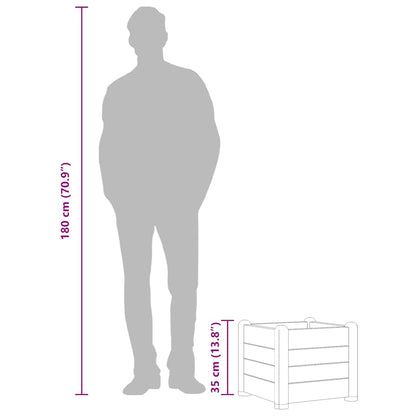 Garten-Hochbeet PP Weiß 43x43x35 cm