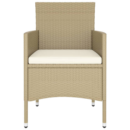 5-tlg. Garten-Essgruppe Poly Rattan Beige