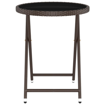 5-tlg. Bistro-Set Poly-Rattan und Hartglas Braun