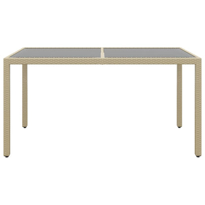 7-tlg. Garten-Essgruppe Poly Rattan und Hartglas Beige