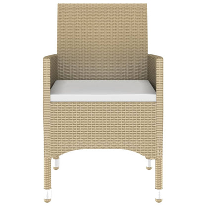 3-tlg. Garten-Essgruppe Poly Rattan Beige