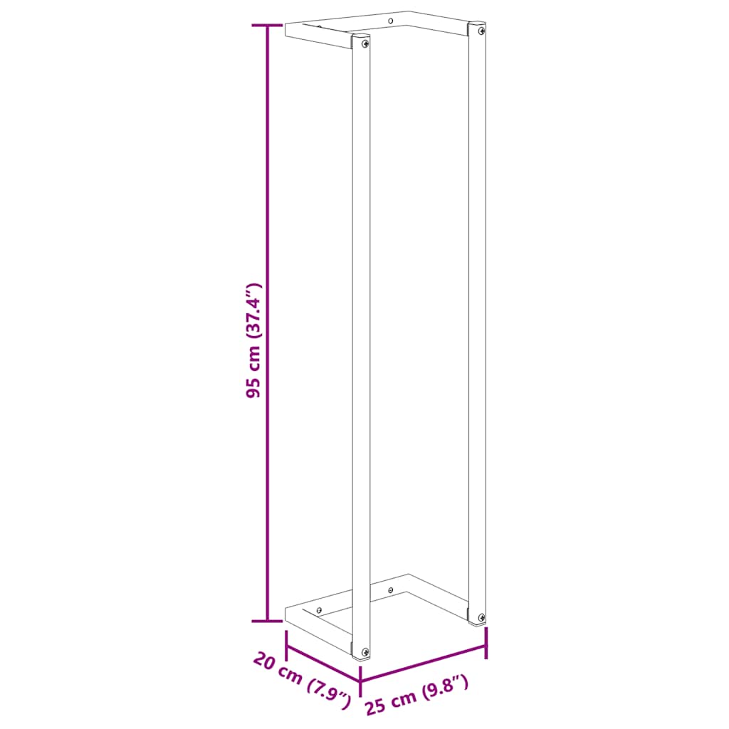 Handtuchständer Schwarz 25x20x95 cm Eisen