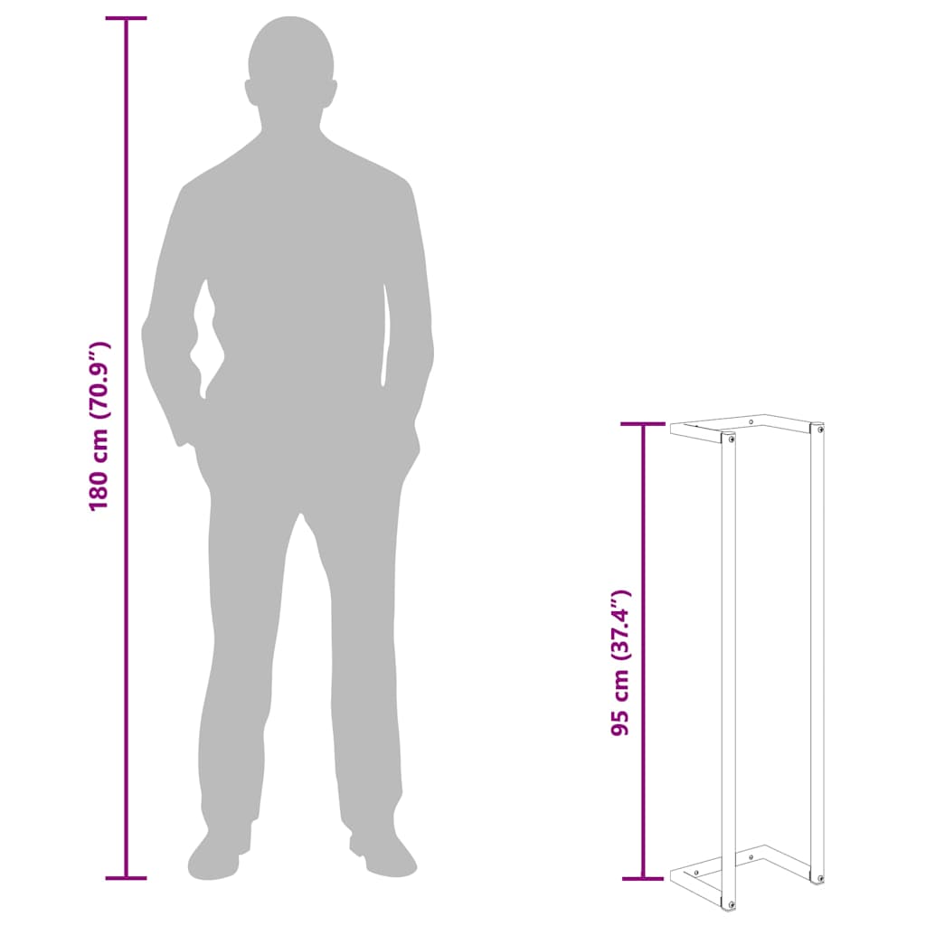 Handtuchständer Schwarz 25x20x95 cm Eisen