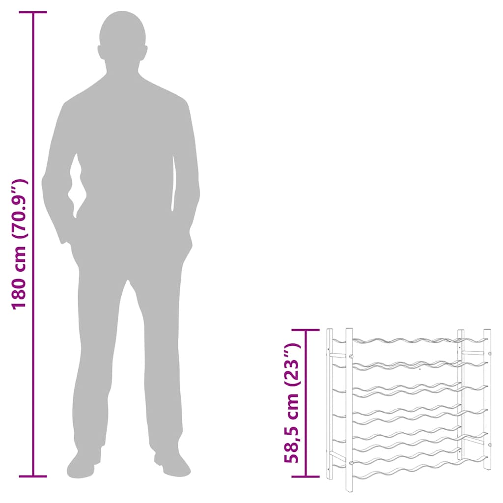 Weinregal für 36 Flaschen Schwarz Eisen