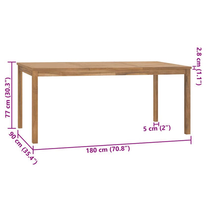 Garten-Esstisch 180x90x77 cm Massivholz Teak