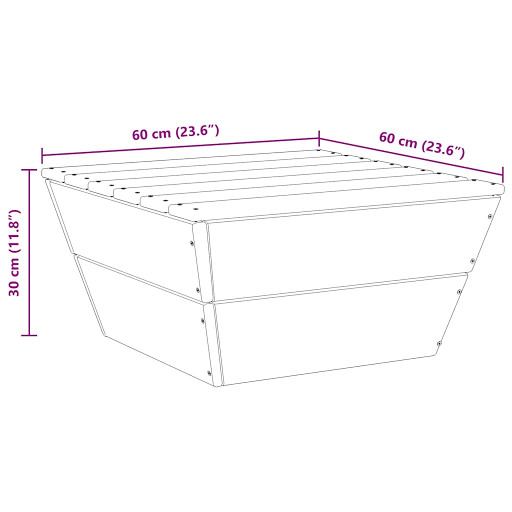 Gartentische 2 Stk. 60x60x30 cm Imprägniertes Fichtenholz