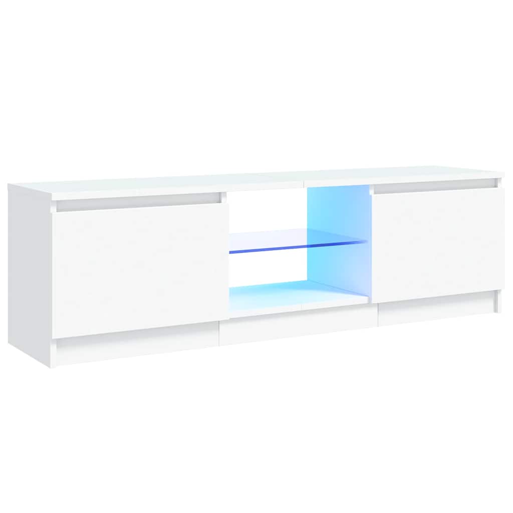 TV-Schrank mit LED-Leuchten Weiß 120x30x36 cm
