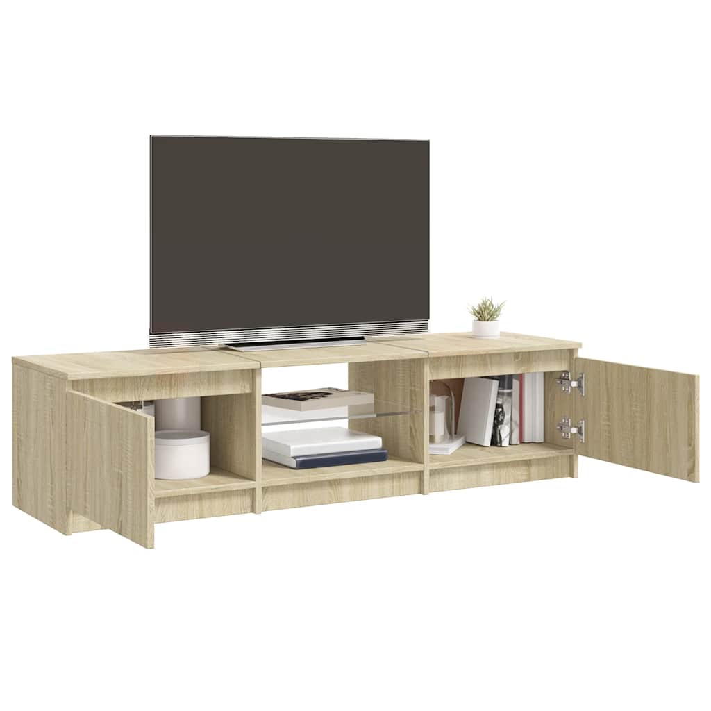 TV-Schrank mit LED-Leuchten Sonoma-Eiche 140x40x36 cm