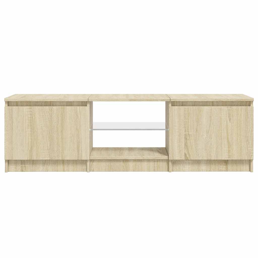 TV-Schrank mit LED-Leuchten Sonoma-Eiche 140x40x36 cm
