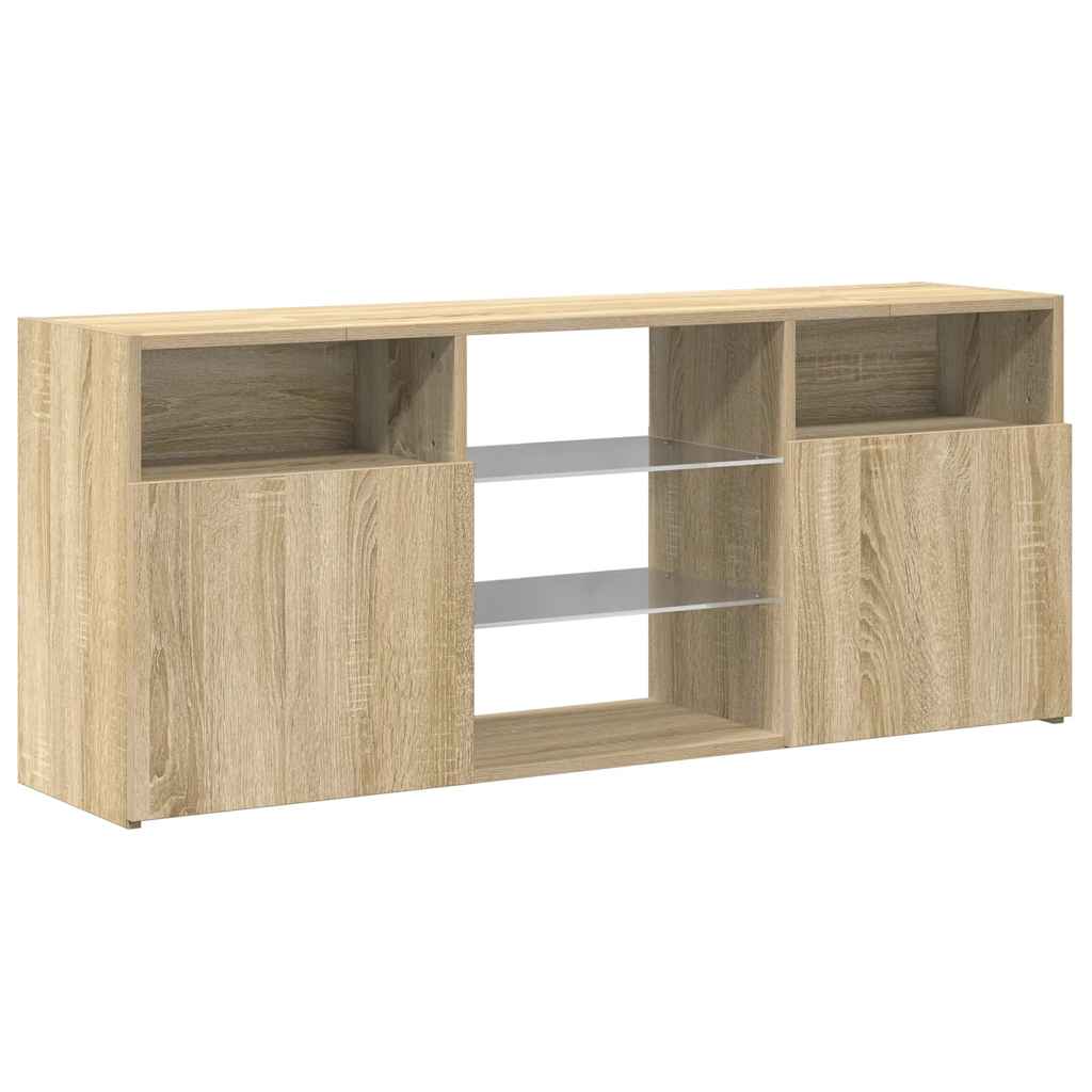 TV-Schrank mit LED-Leuchten Sonoma-Eiche 120x30x50 cm
