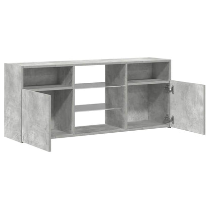 TV-Schrank mit LED-Leuchten Betongrau 120x30x50 cm