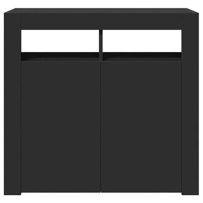 Sideboard mit LED-Leuchten Schwarz 80x35x75 cm