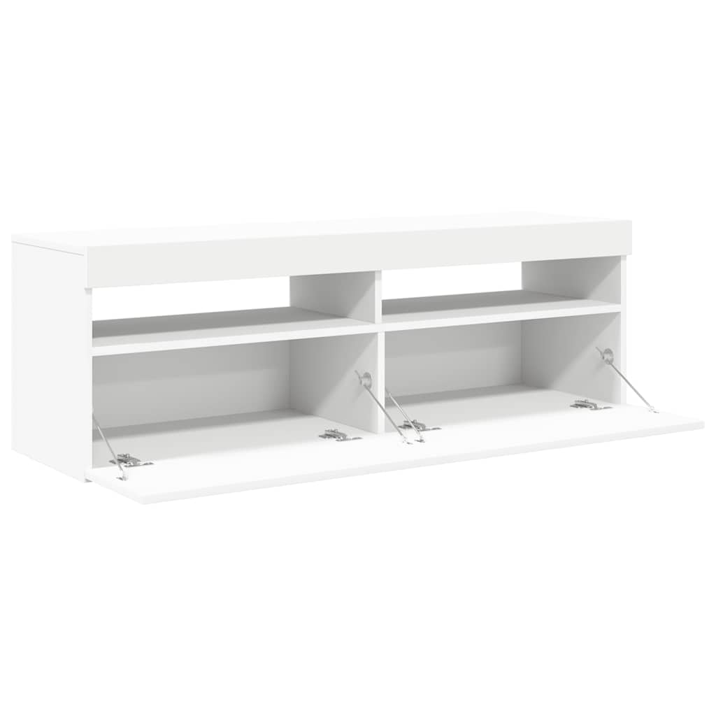 TV-Schrank mit LED-Leuchten Weiß 120x35x40 cm